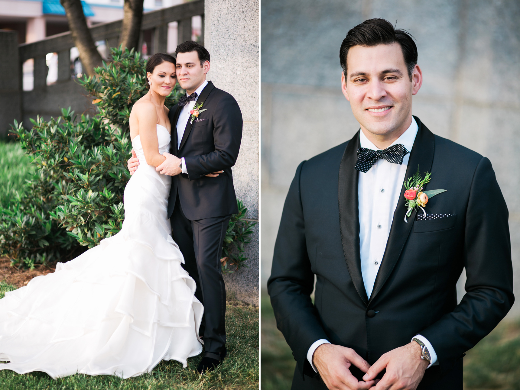 groom in custom tuxedo