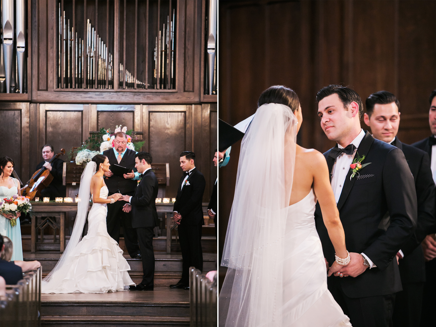 groom looking at bride during the ceremony