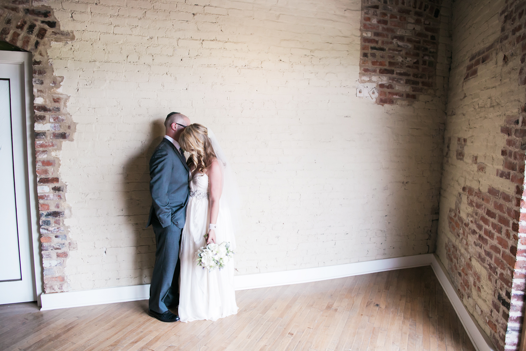 bride and groom first look