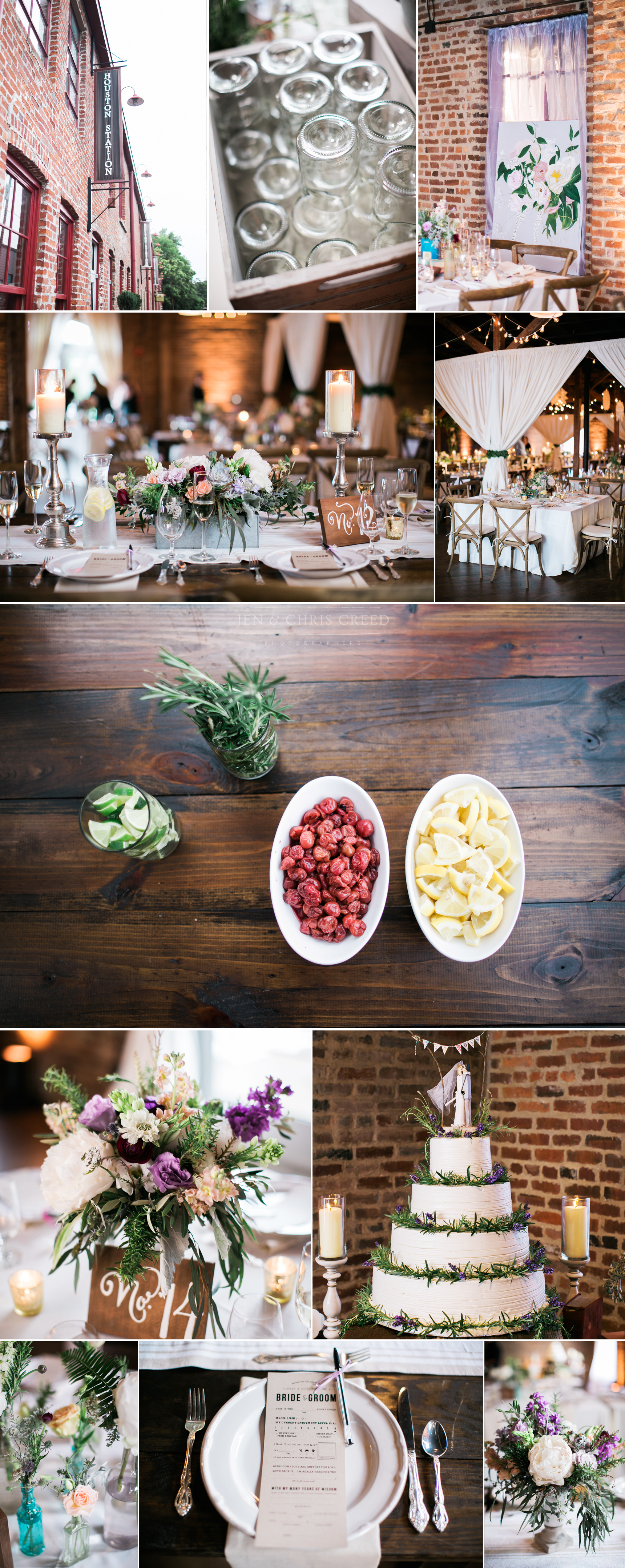 creative Houston Station wedding details