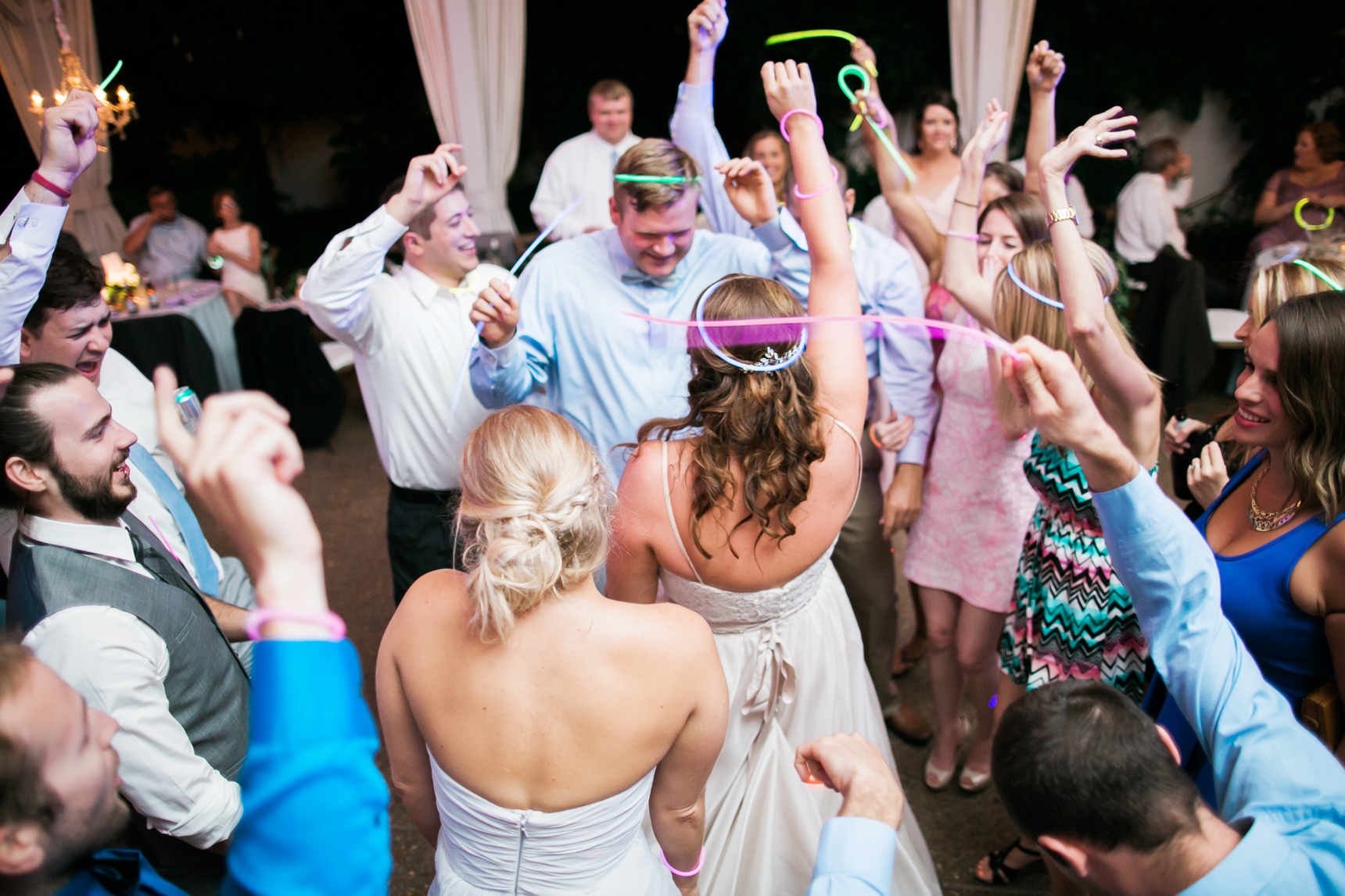 glow sticks at wedding