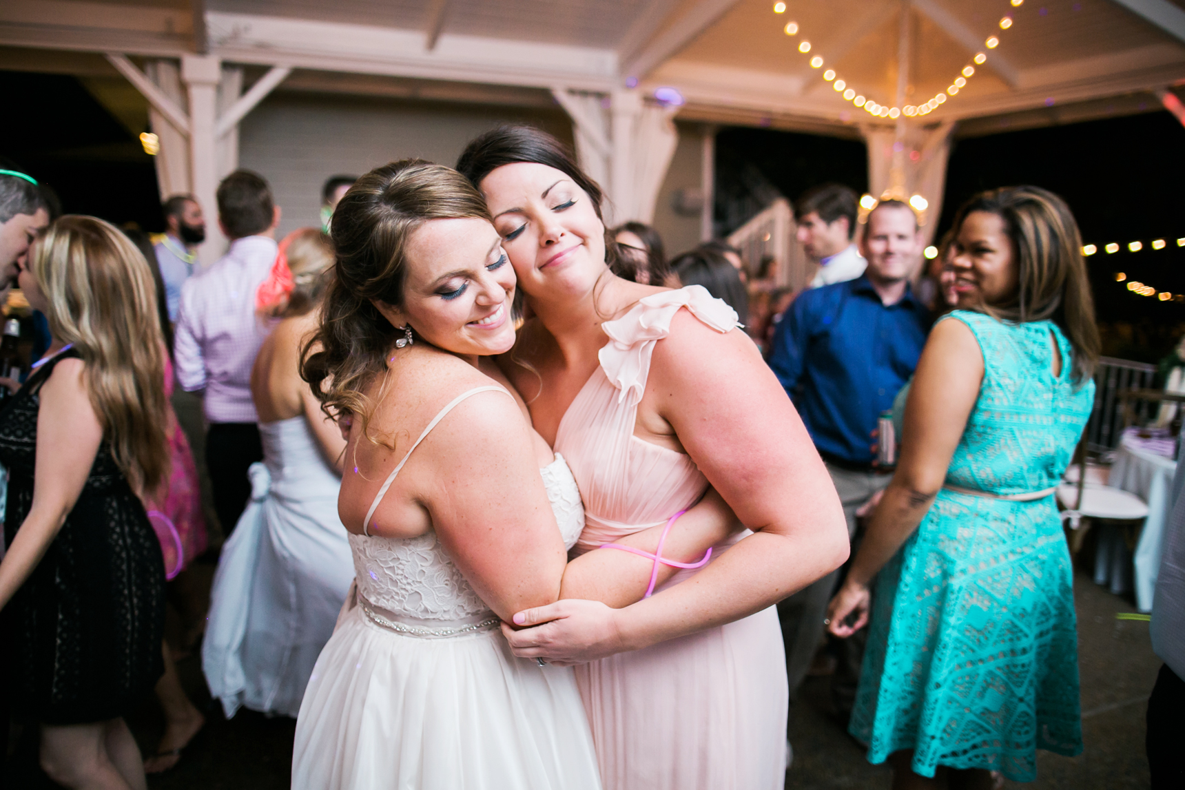 Sisters on wedding day