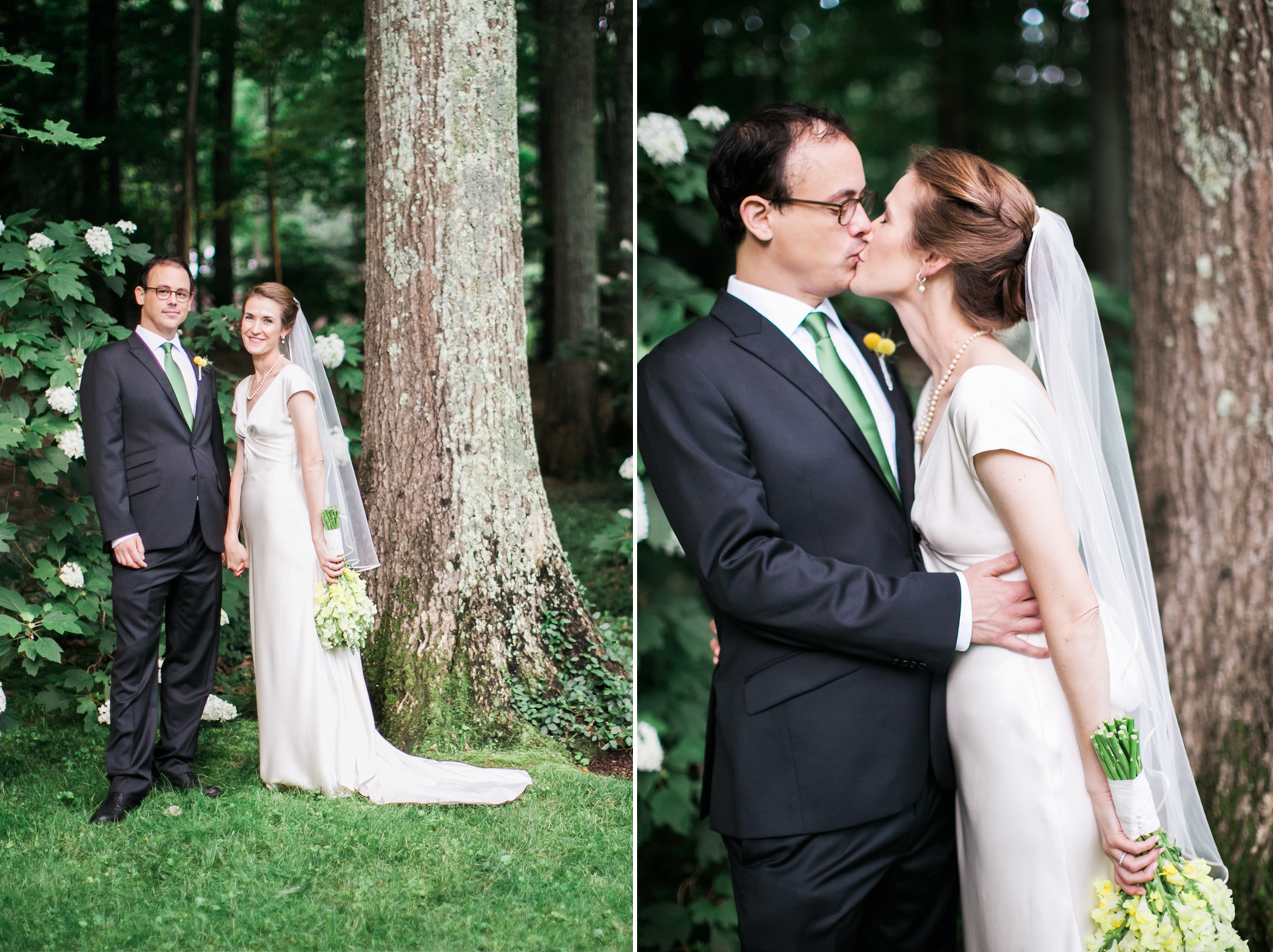 Bride and groom backyard wedding