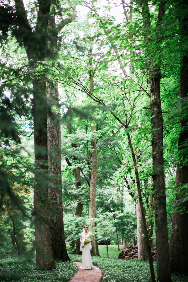 Bride in woods