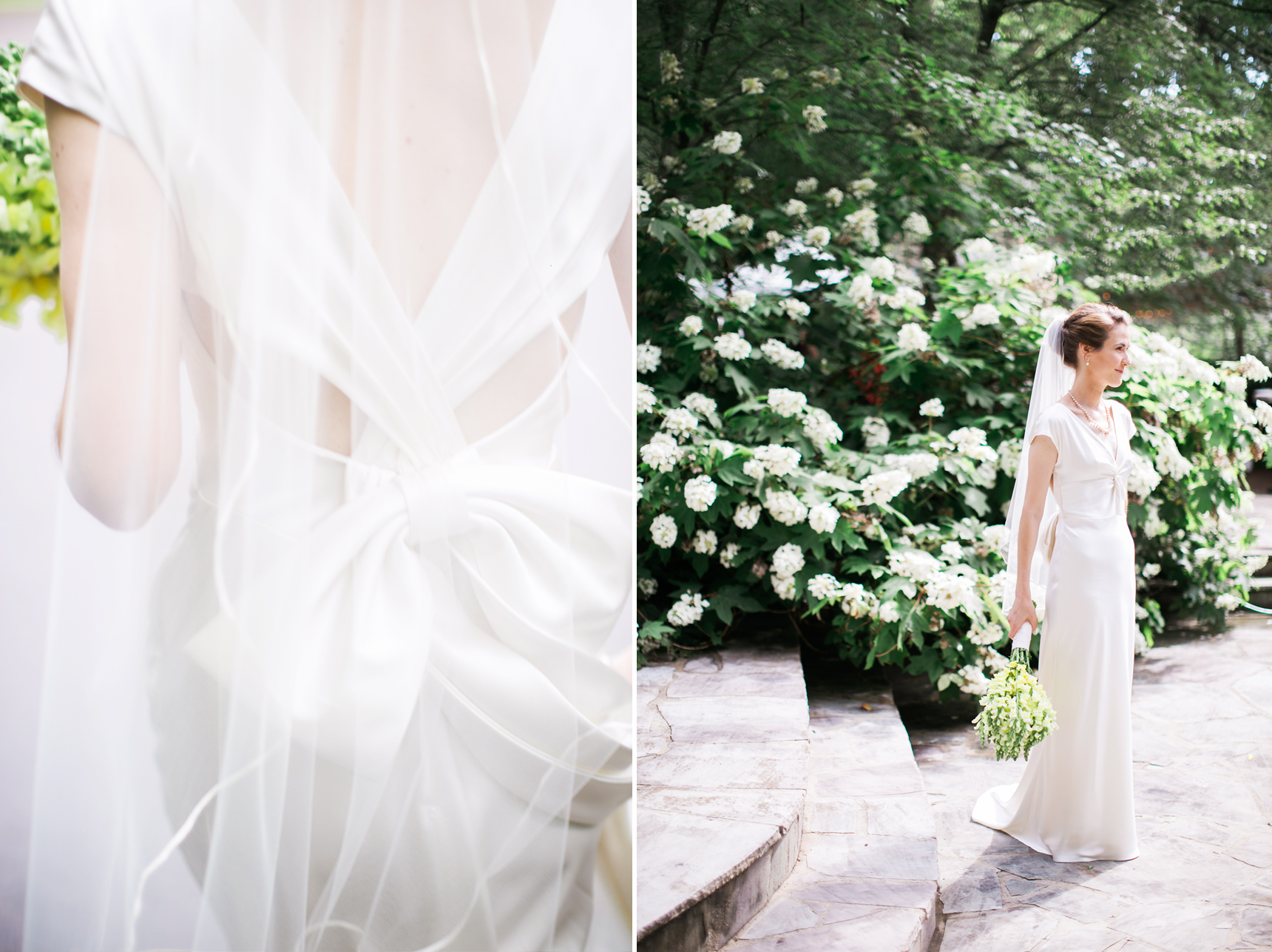 Bride with hydrangeas