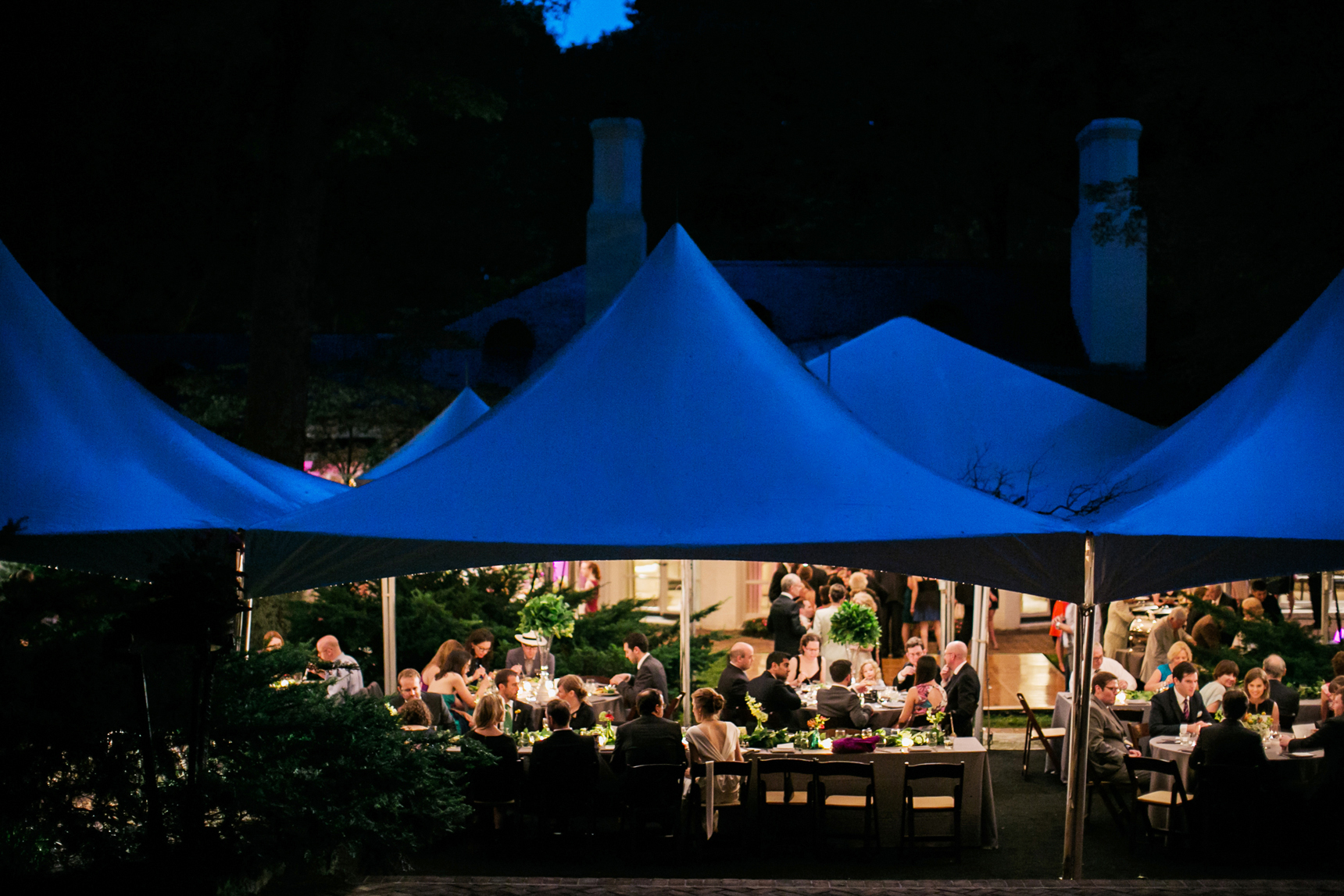 Reception under a tent