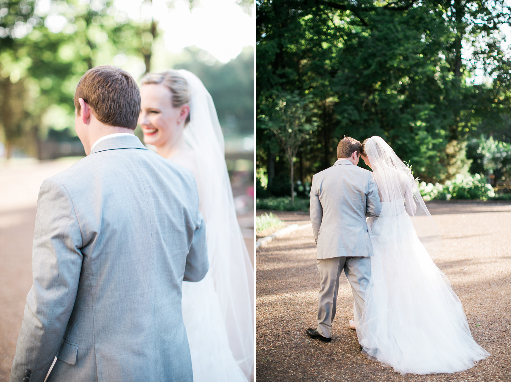 Bride laughing with groom