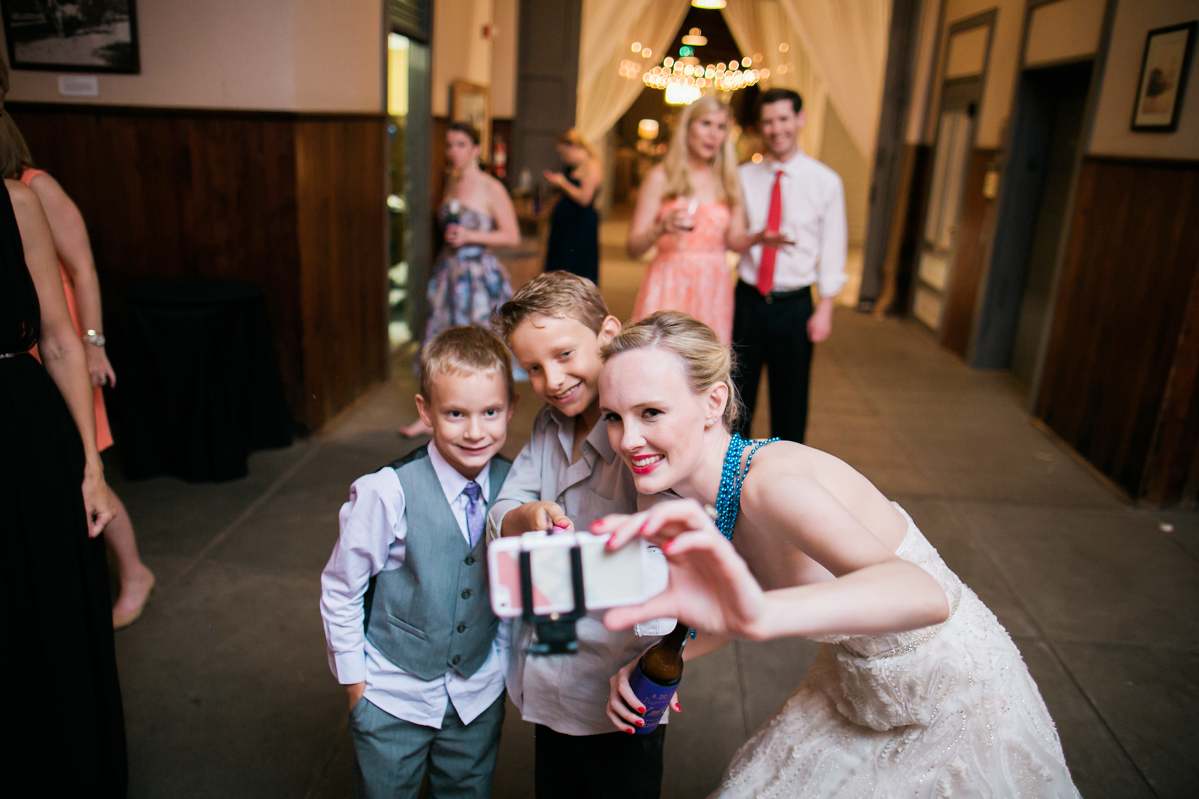 Bride with selfie stick