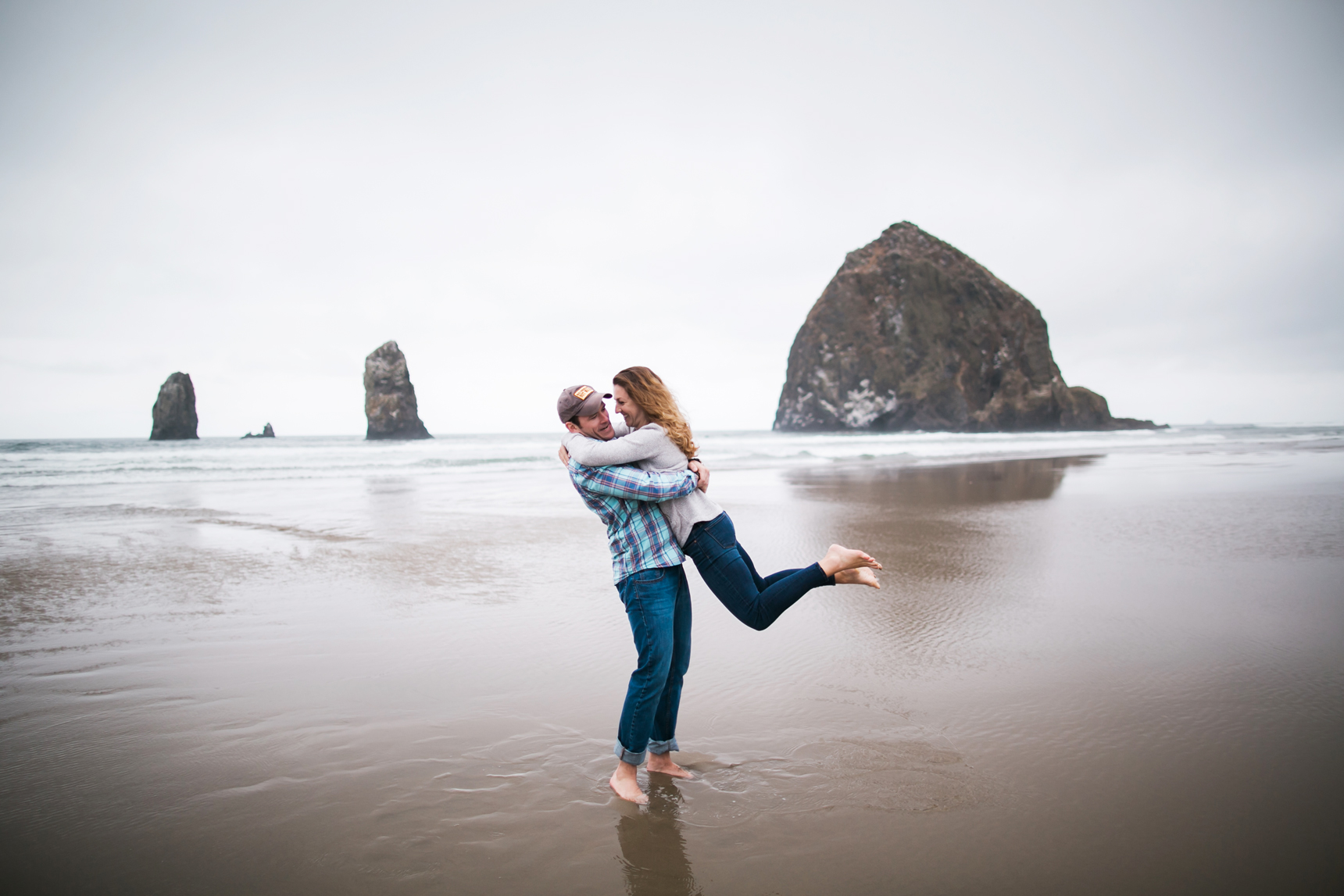 Haystack Rock engagement photos