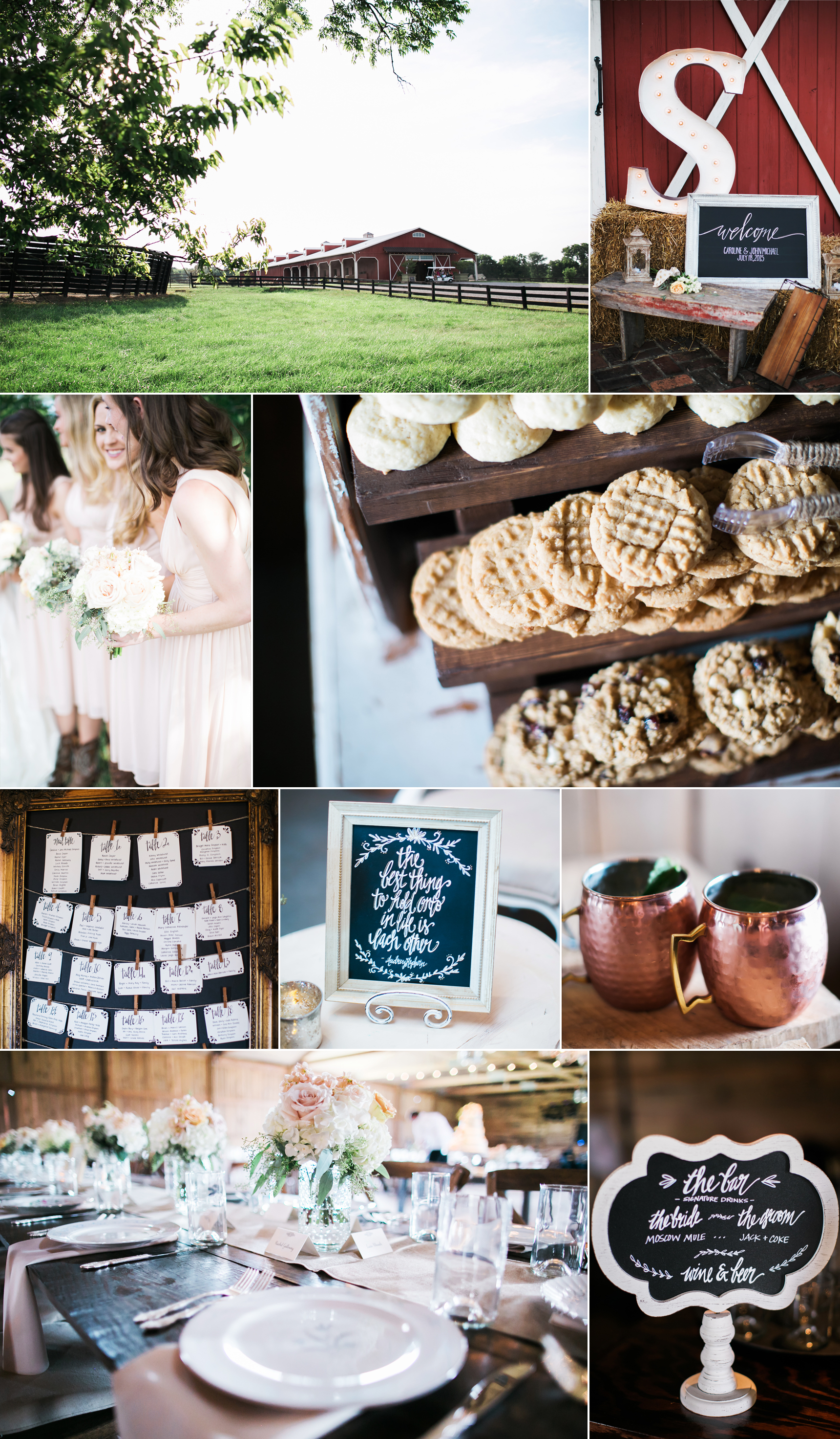 Blush pink barn wedding