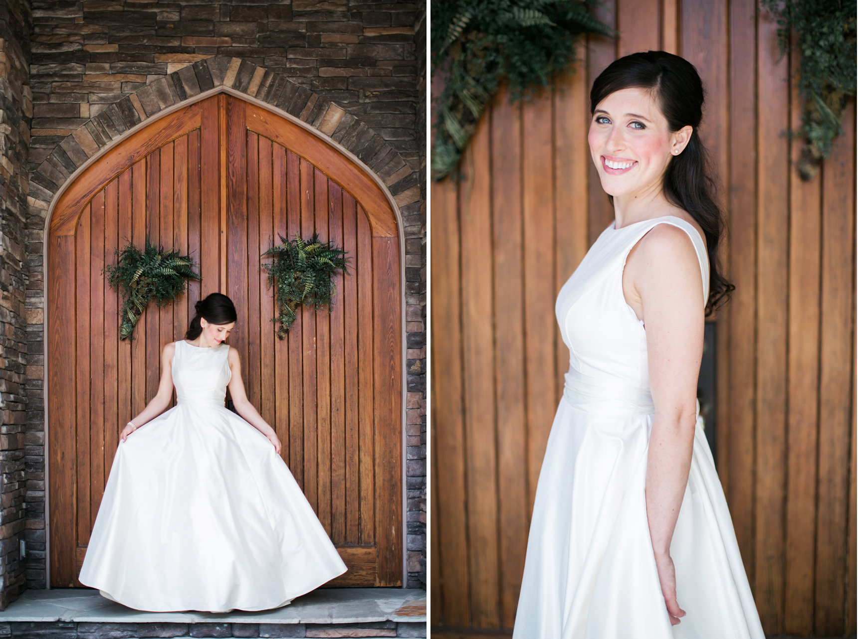 Bride in front of doors