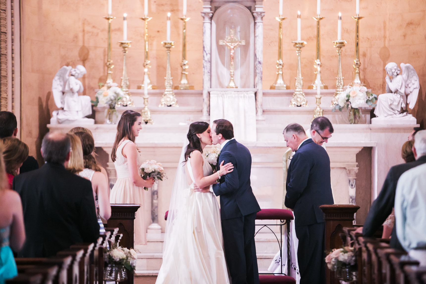 First kiss at St. Mary's Church