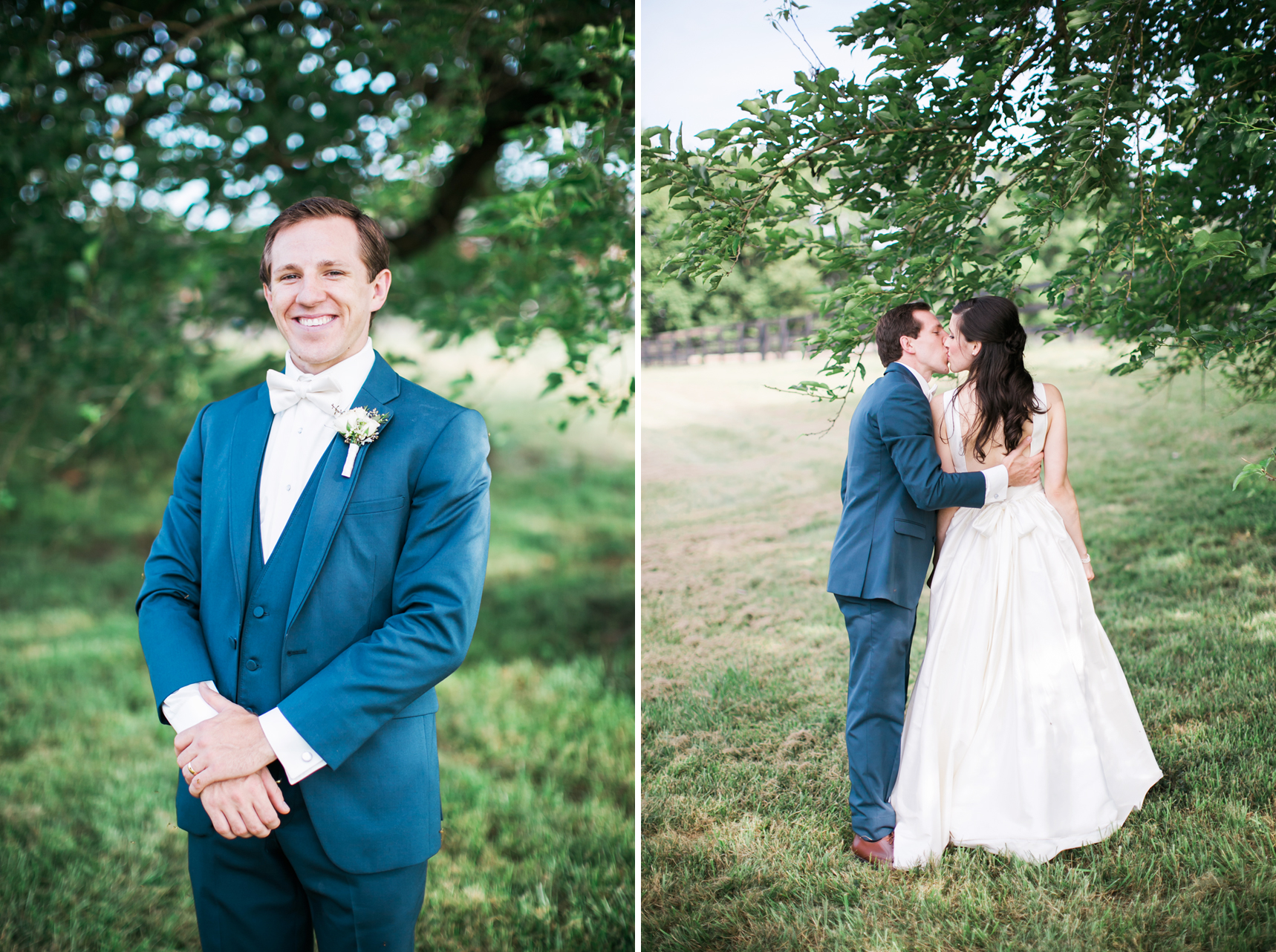 Groom in navy tux