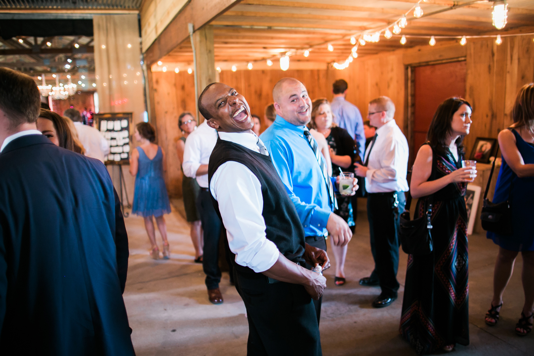 Guest laughing at cocktail hour