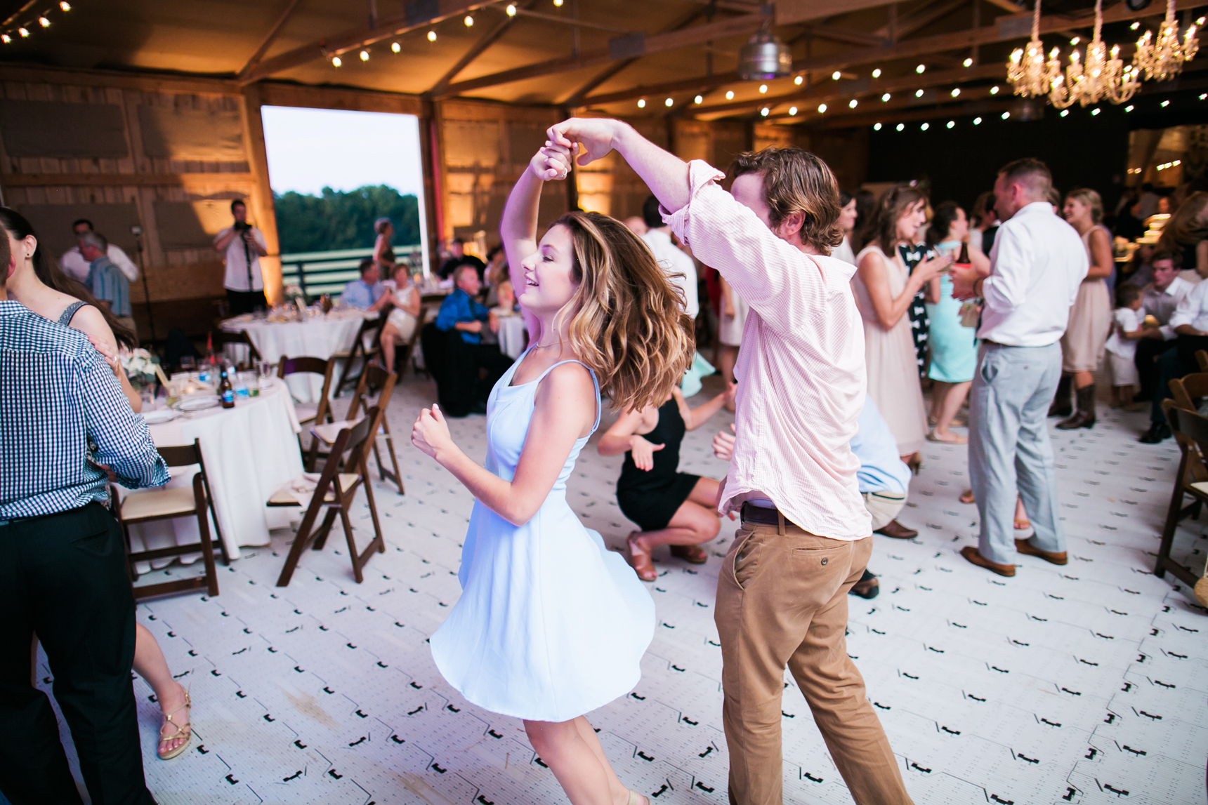 Guests dancing at wedding