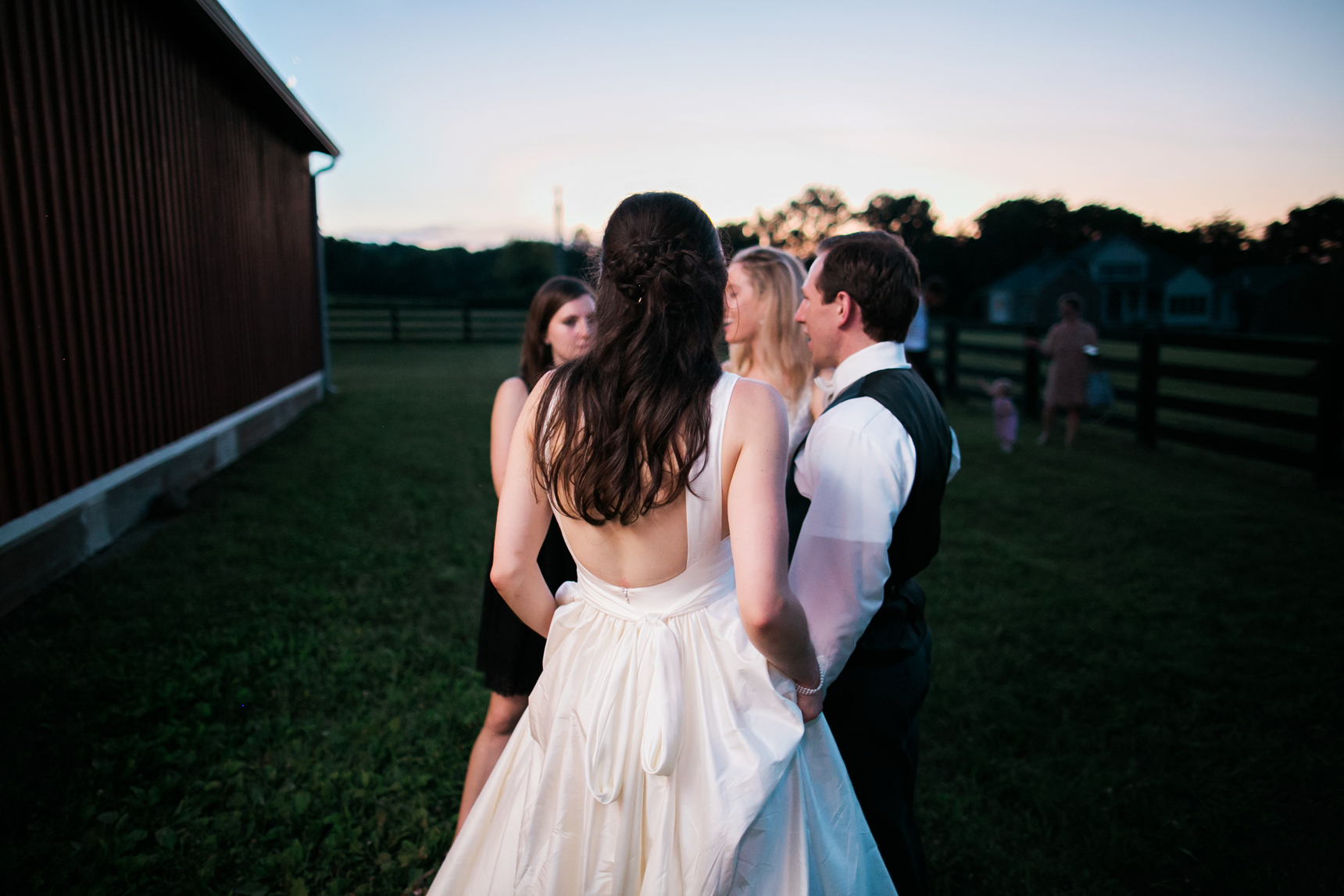 Sunset wedding reception