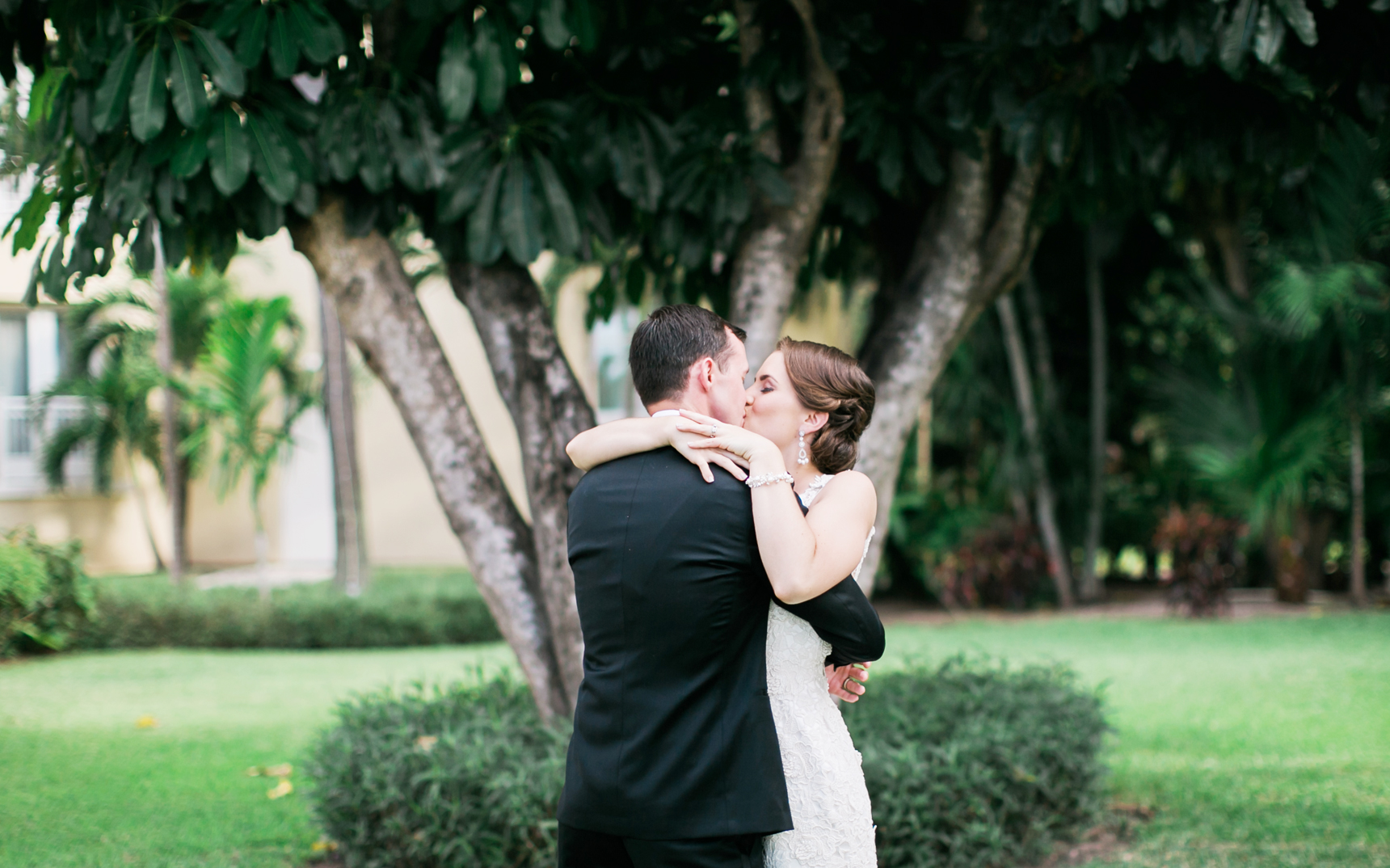 Bride and groom just married