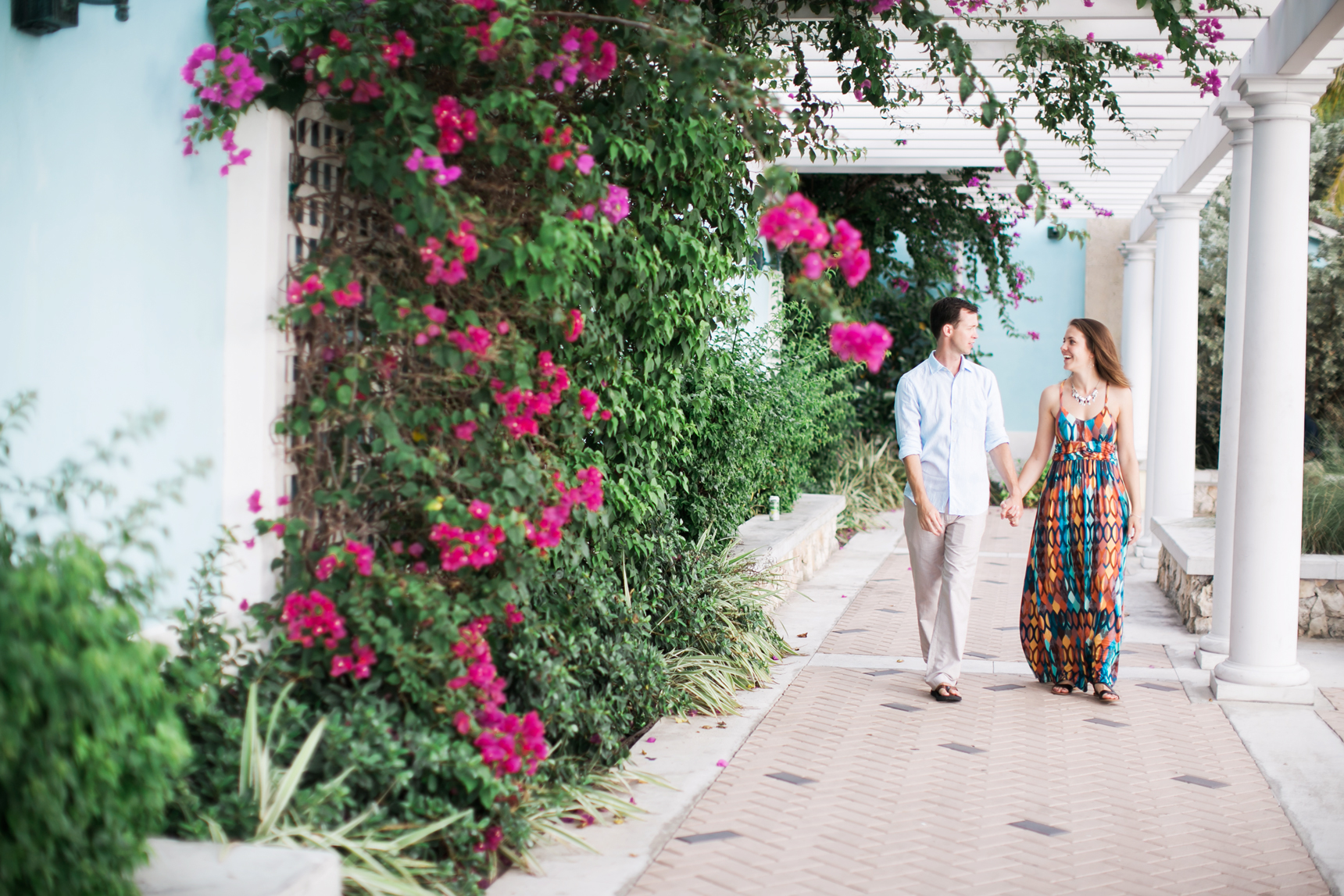 brightly colored engagement photos