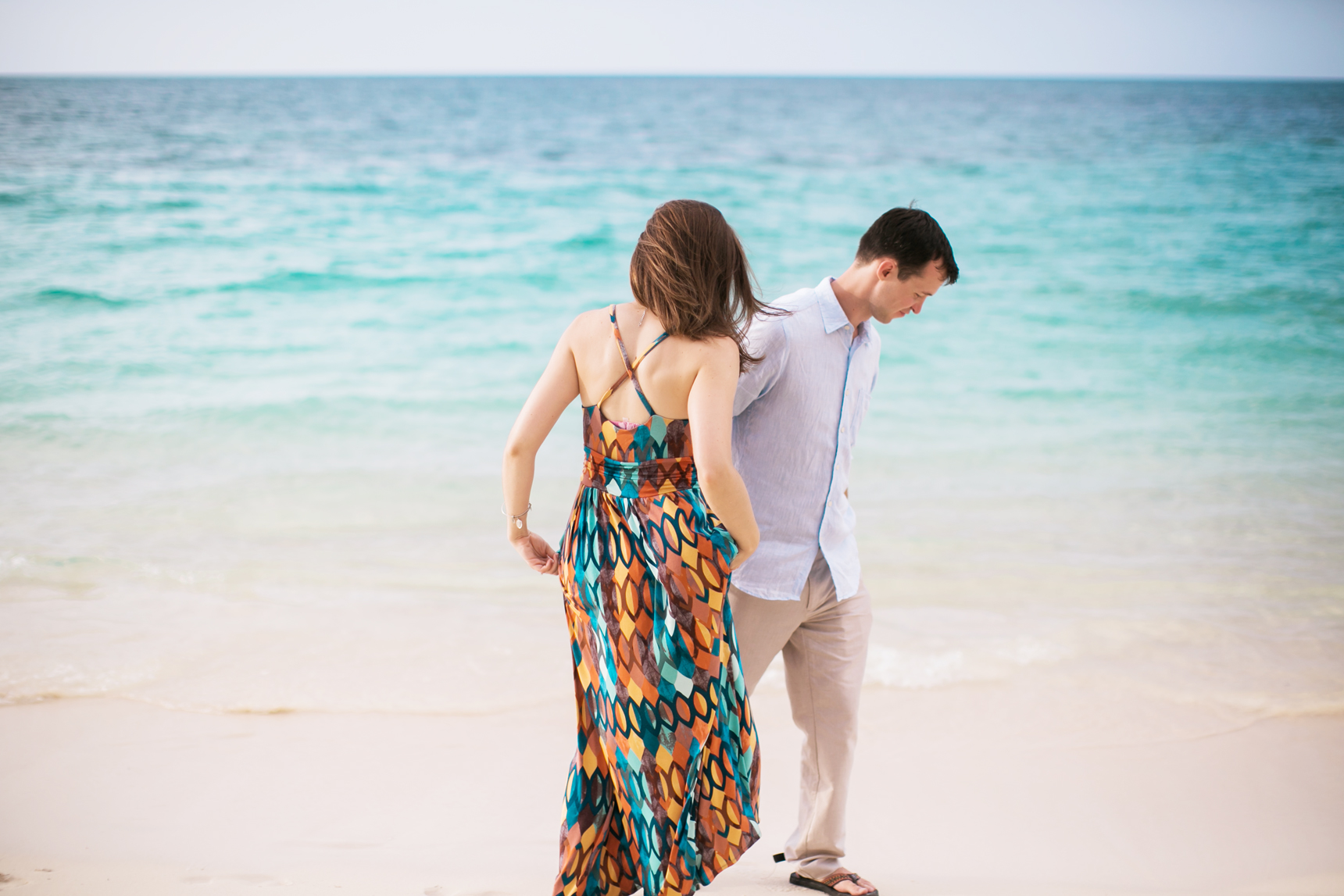 Couple walking on beach