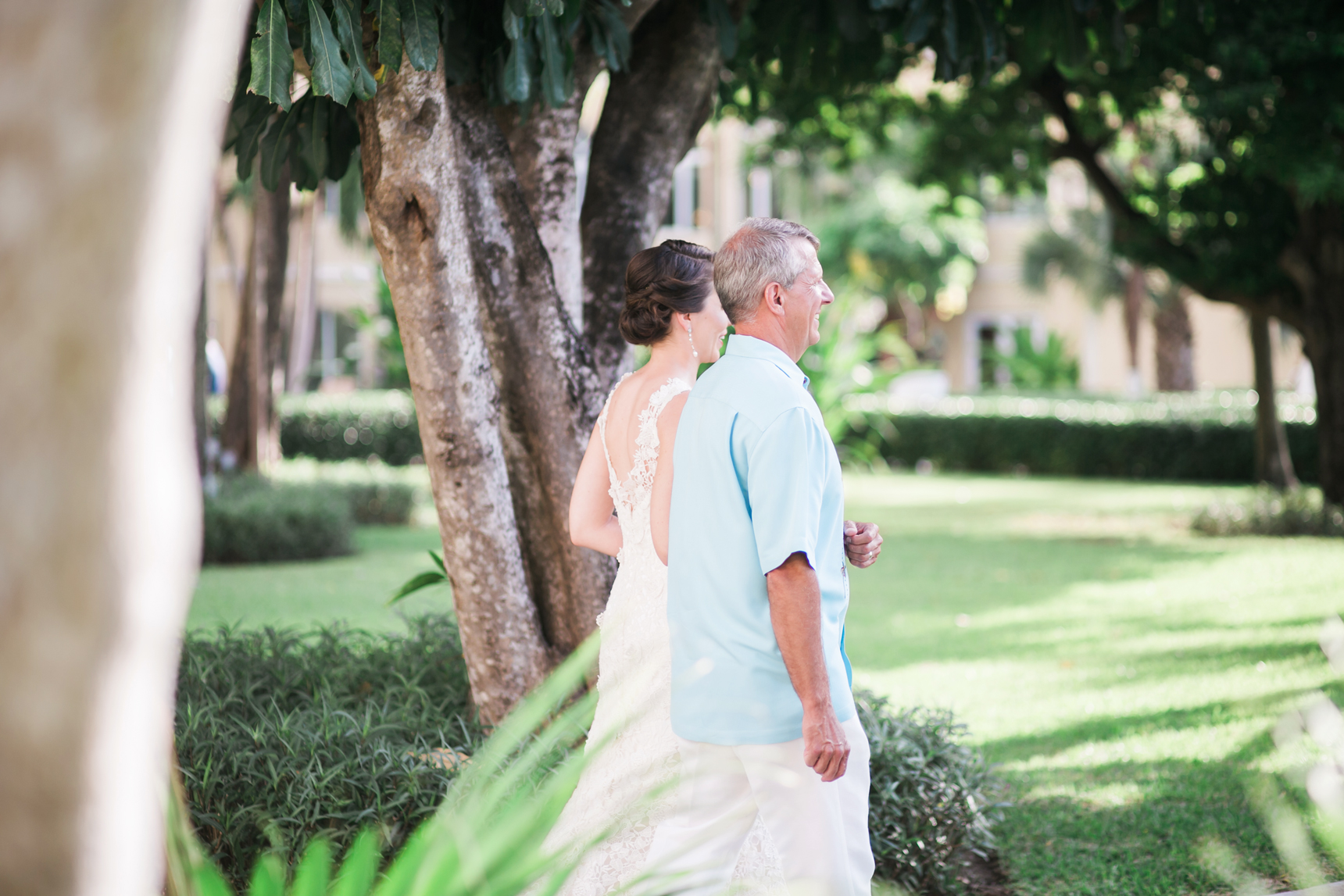 Dad walking bride down aisle