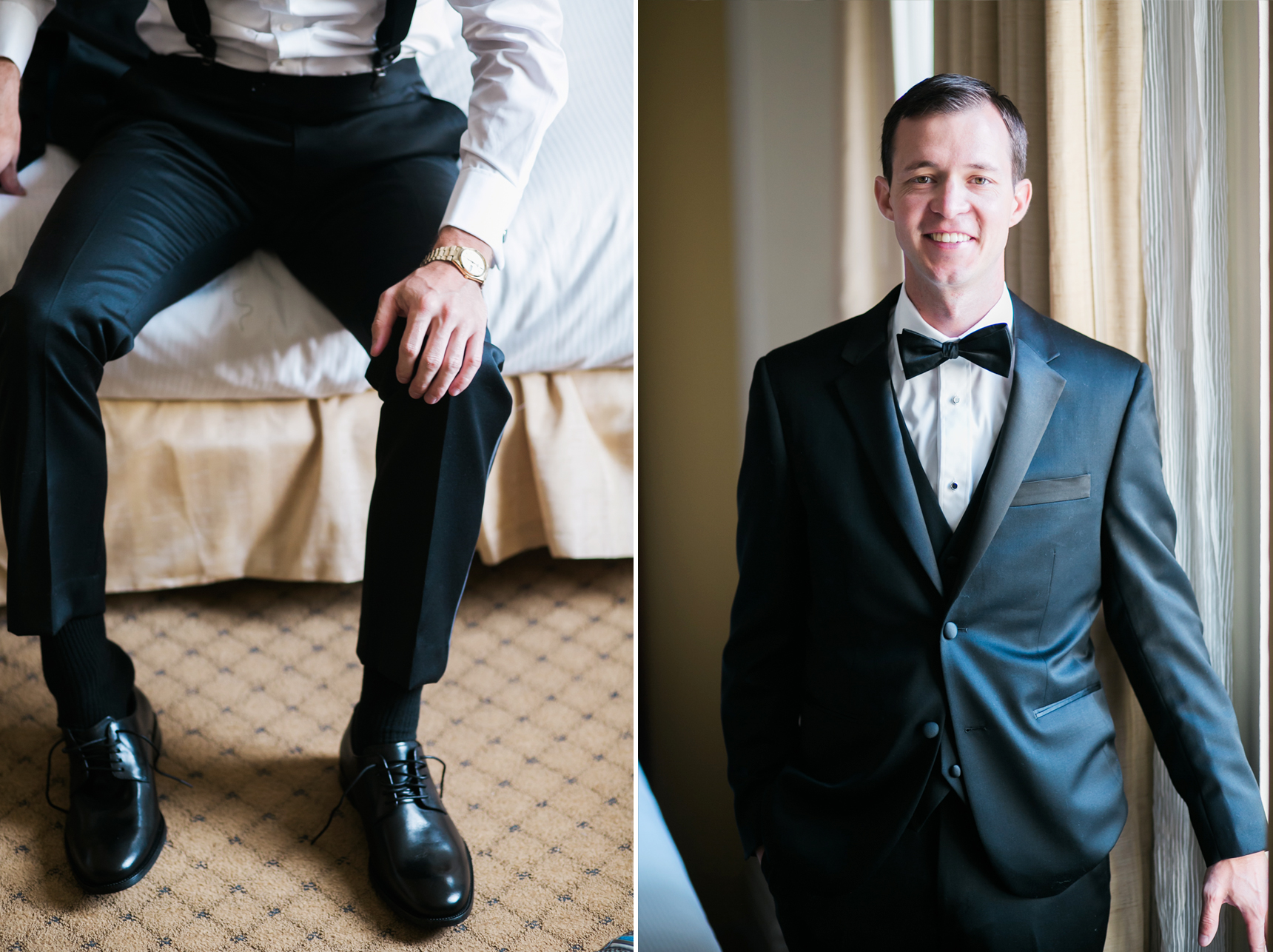 Groom wearing grandfather's watch