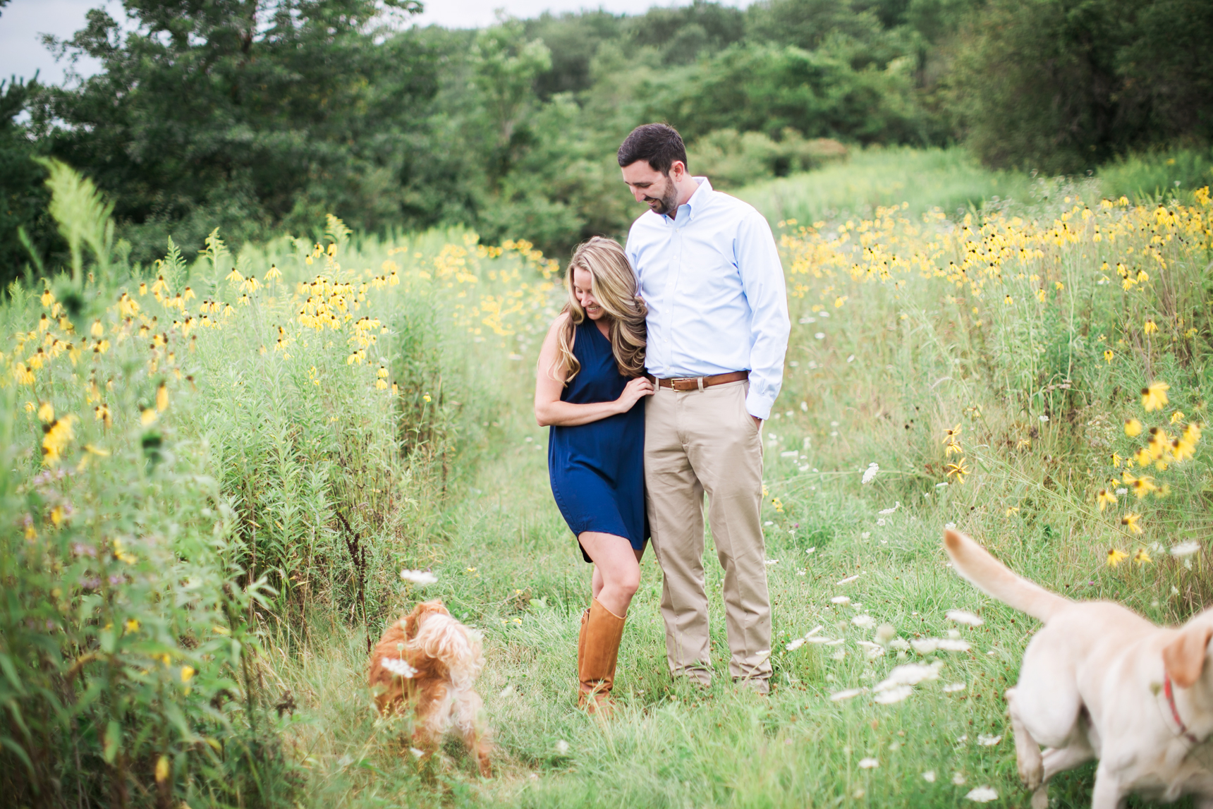 Couple with dogs