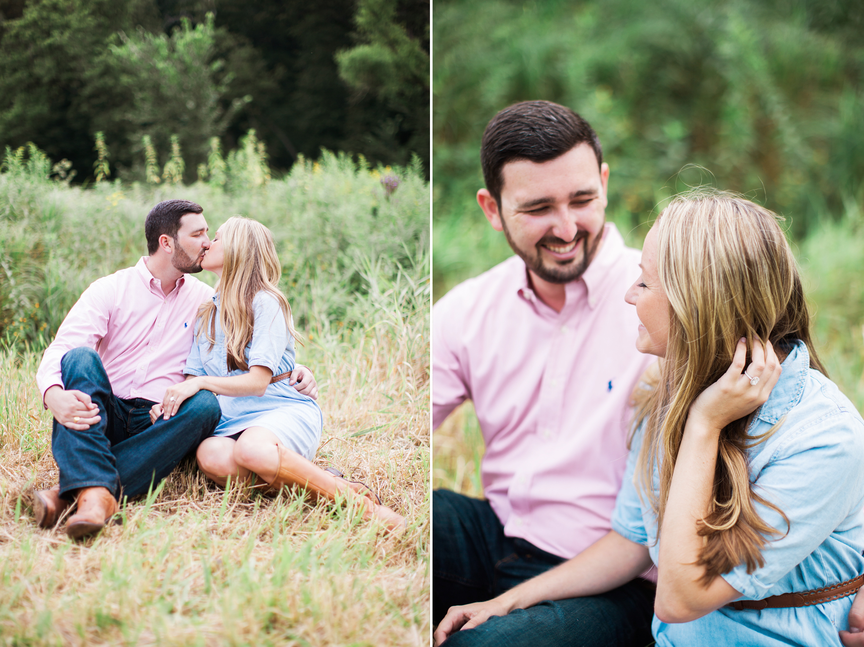 Denim dress for engagement photos