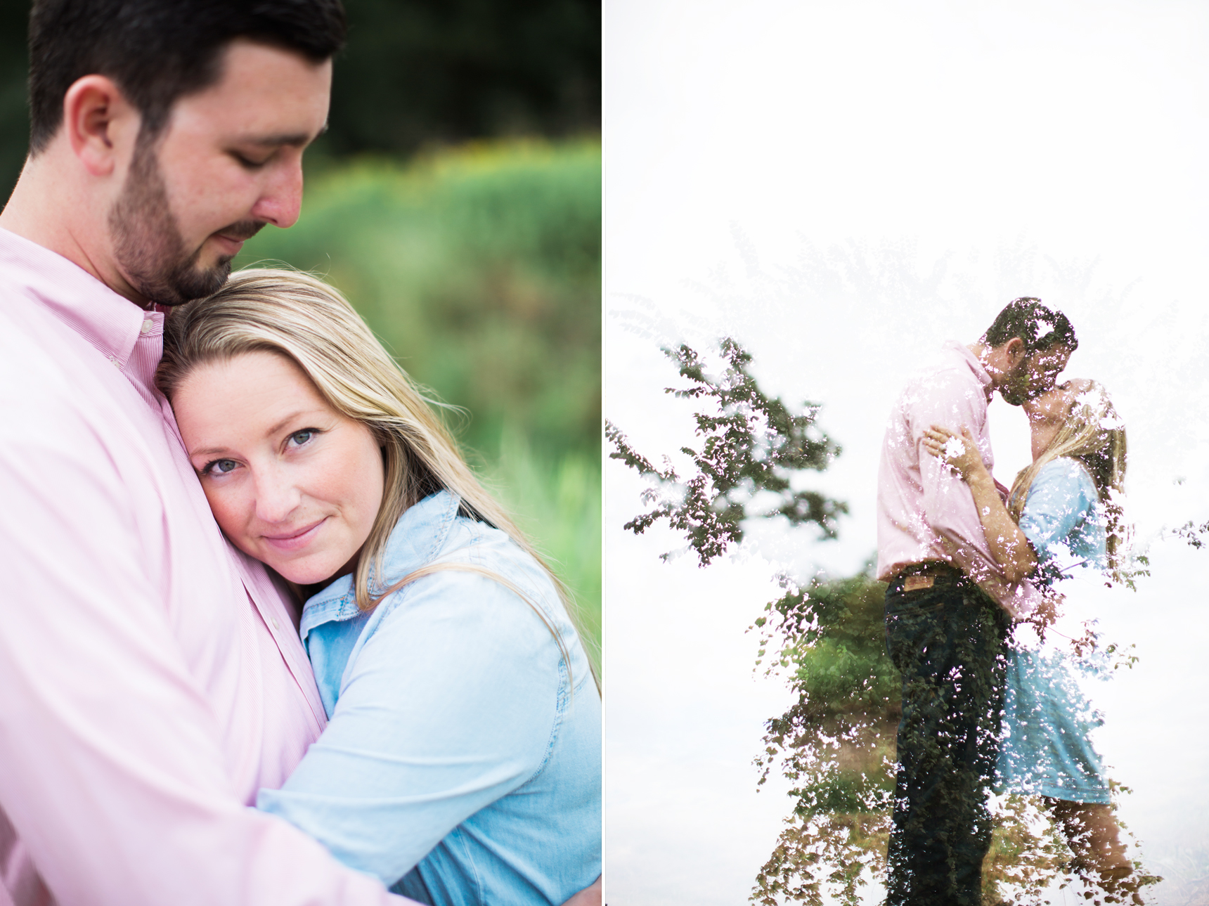 Double exposure engagement photos