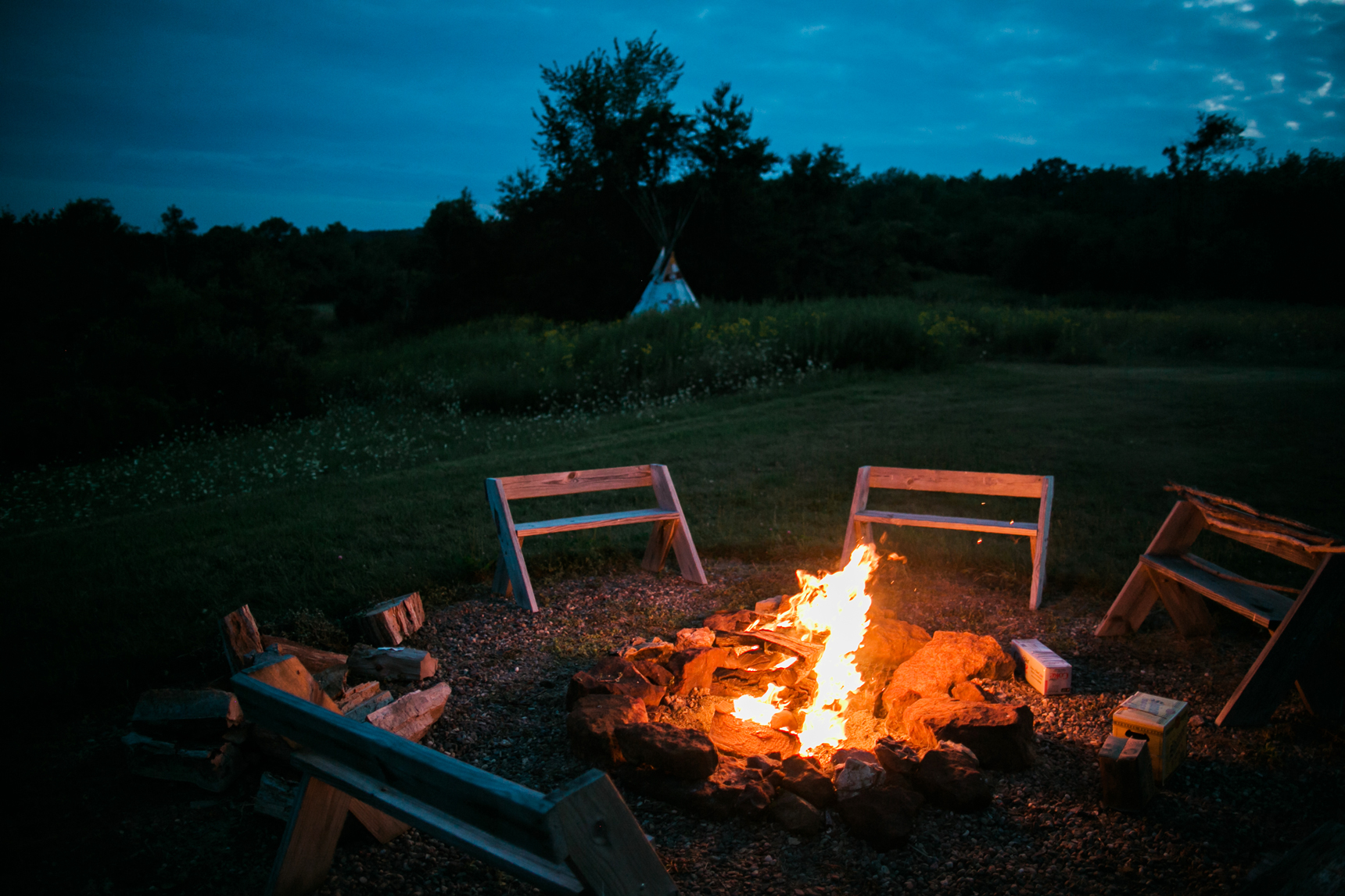 Summer campfire