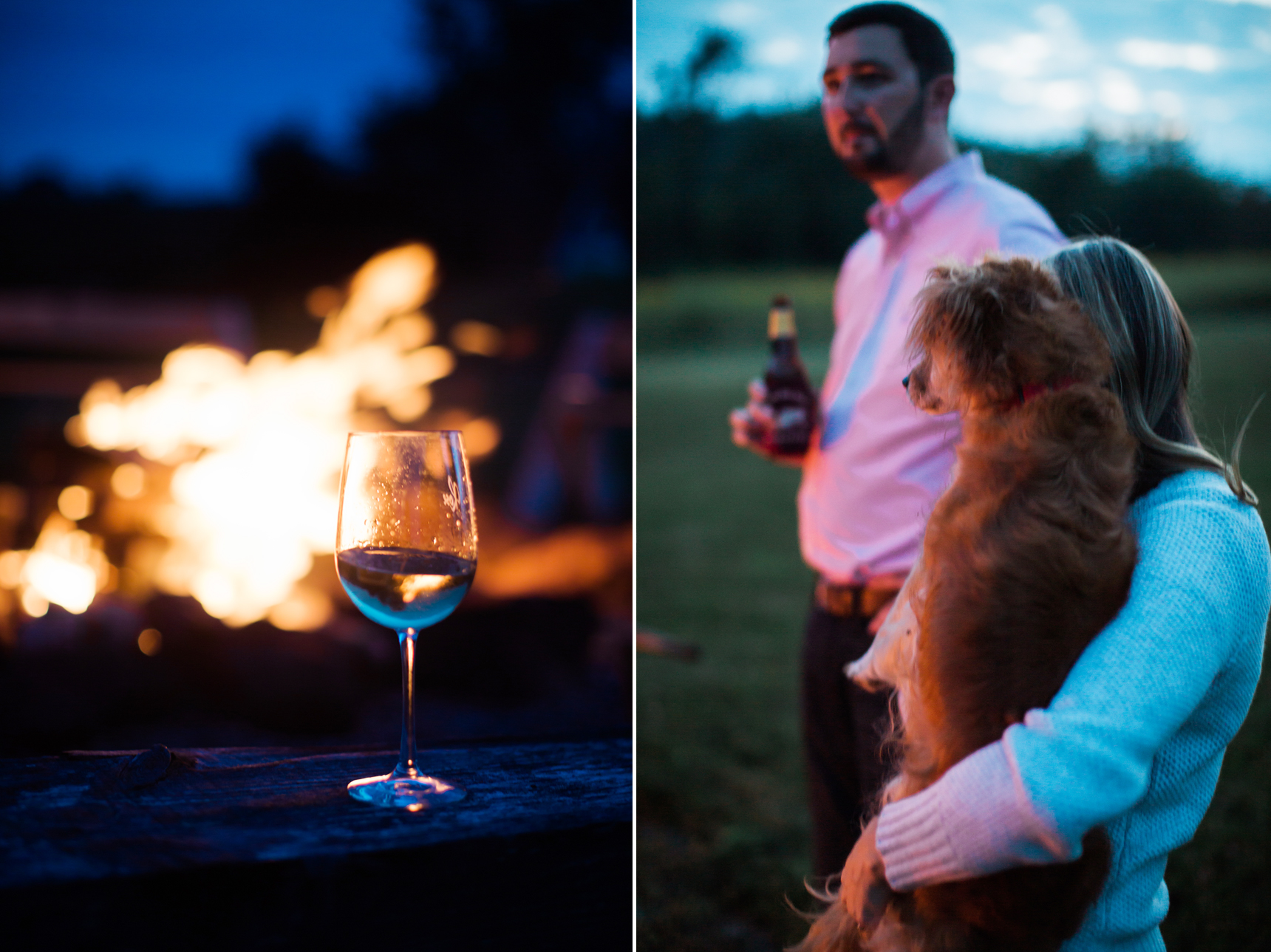 Wine by campfire