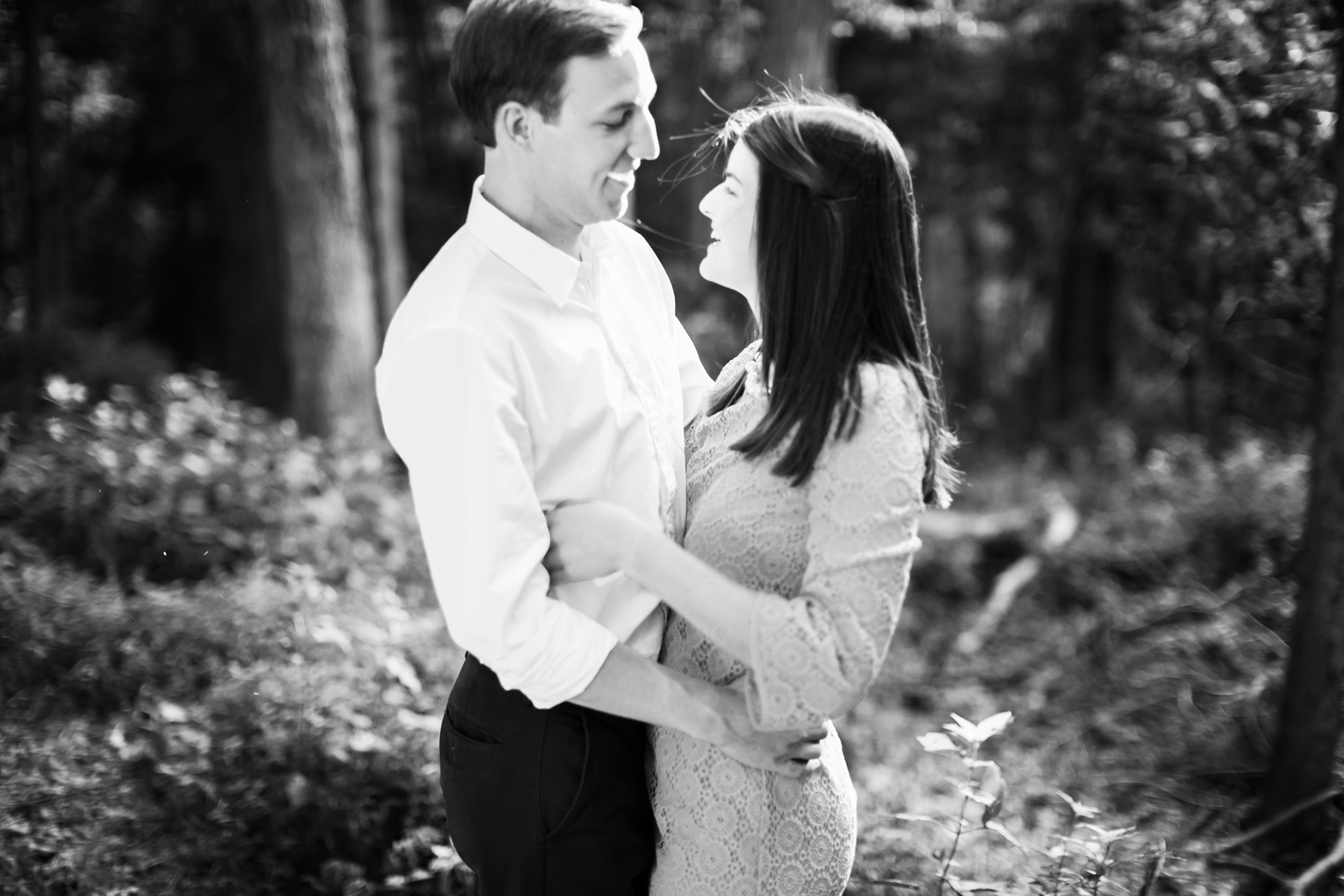 Black and white engagement photos