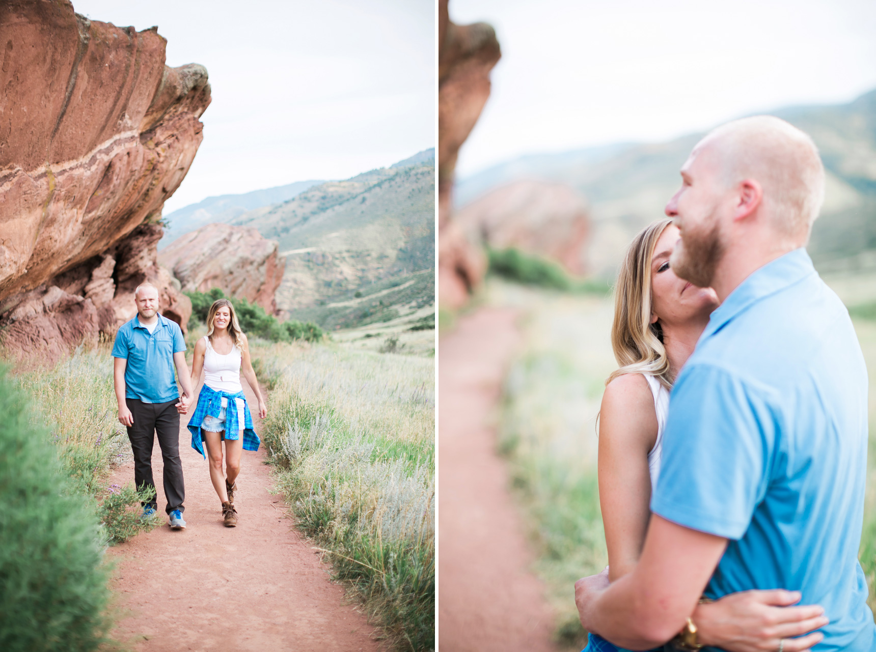 Couple hiking at Red Rocks