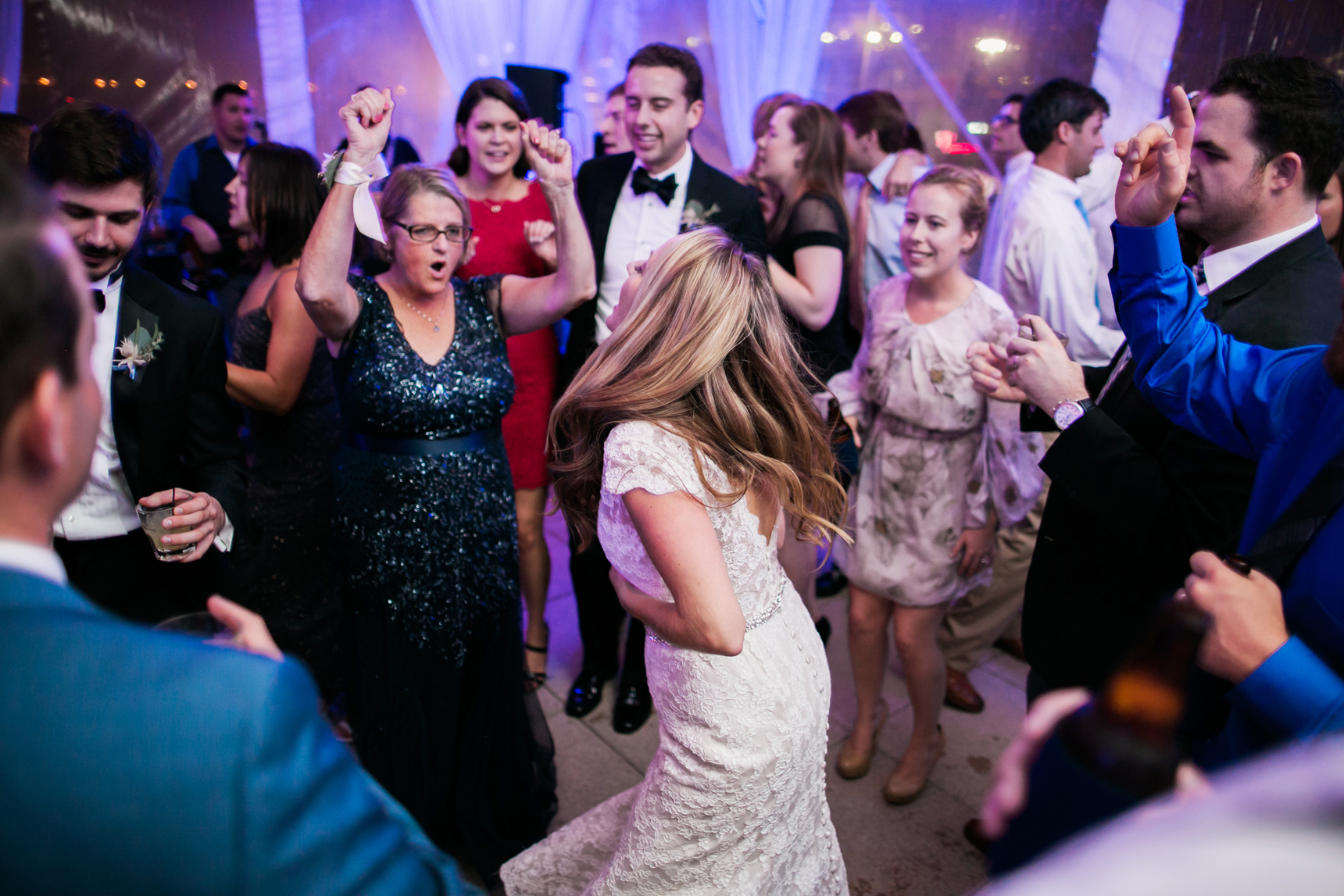Bride dancing with mom