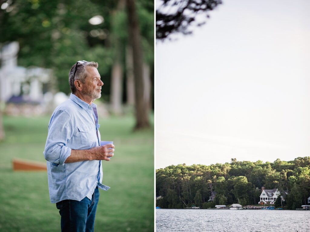 Man looking at lake