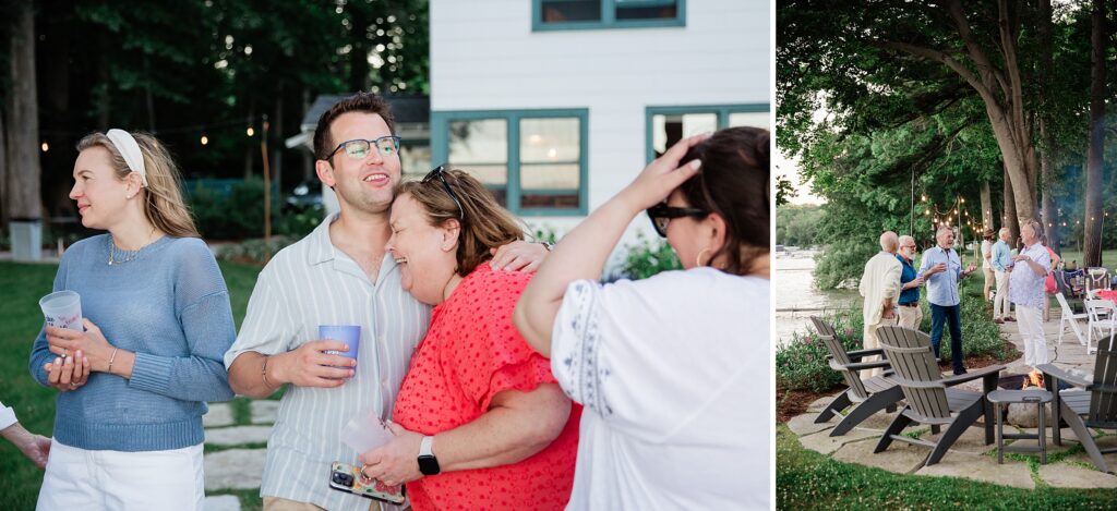 Groom hugging mom