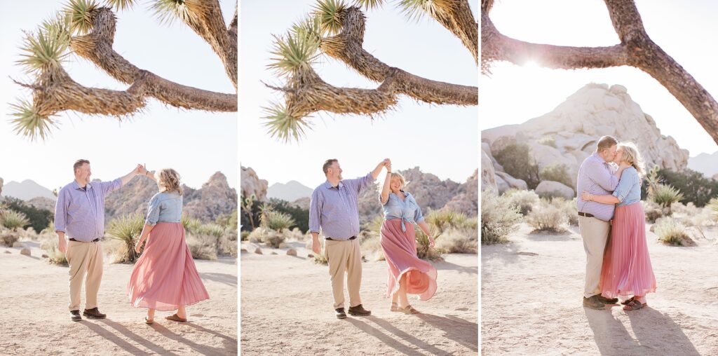 Couple dancing in the desert