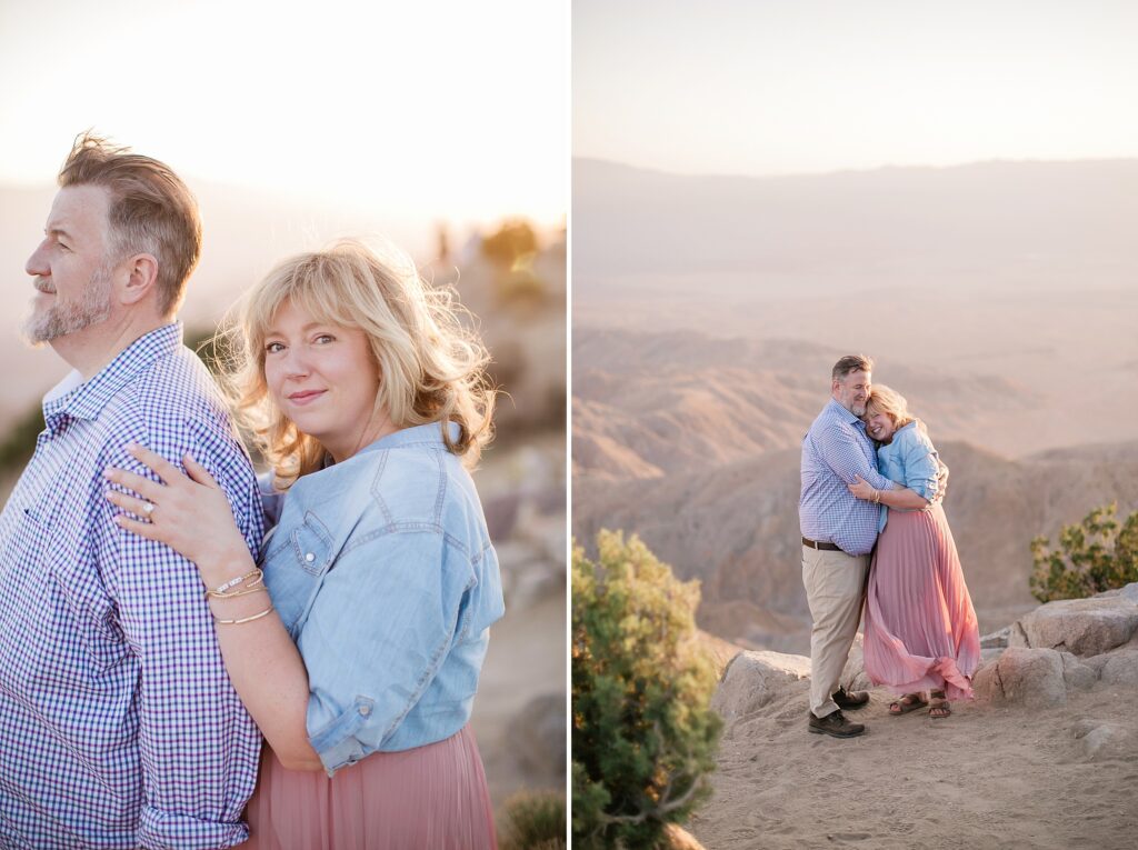 Sunset engagement photos in Joshua Tree